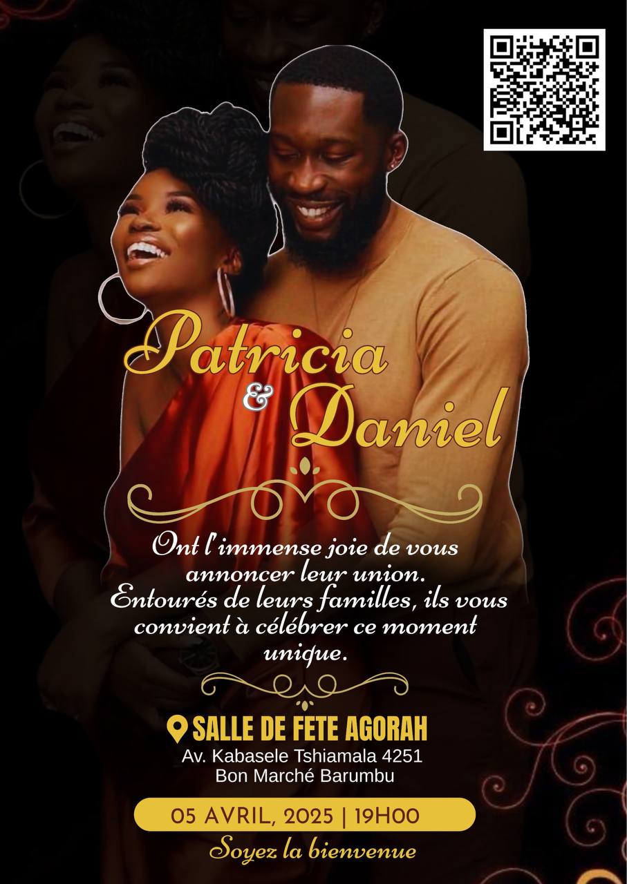 Modèle officiel carton d'invitation interactif mariage ShirikaApp